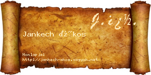 Jankech Ákos névjegykártya